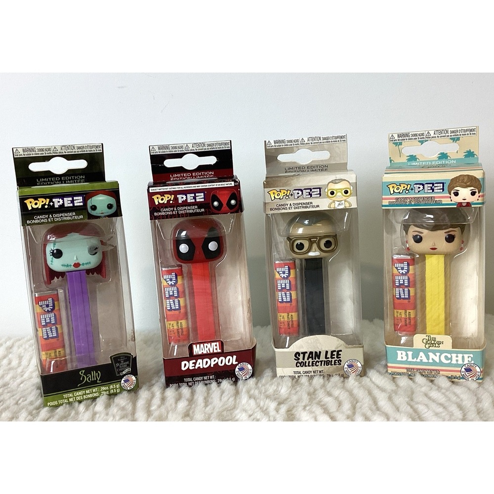 Funko Pop Pez Stan Lee, Deadpool, Blanche, Sally - Lot of 4 Collectibles New